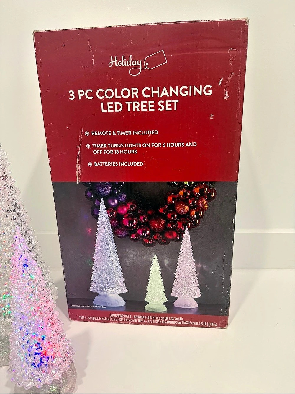 Holiday 3 PC Color Changing LED Tree Set LED Tree Set - Picture 3 of 4